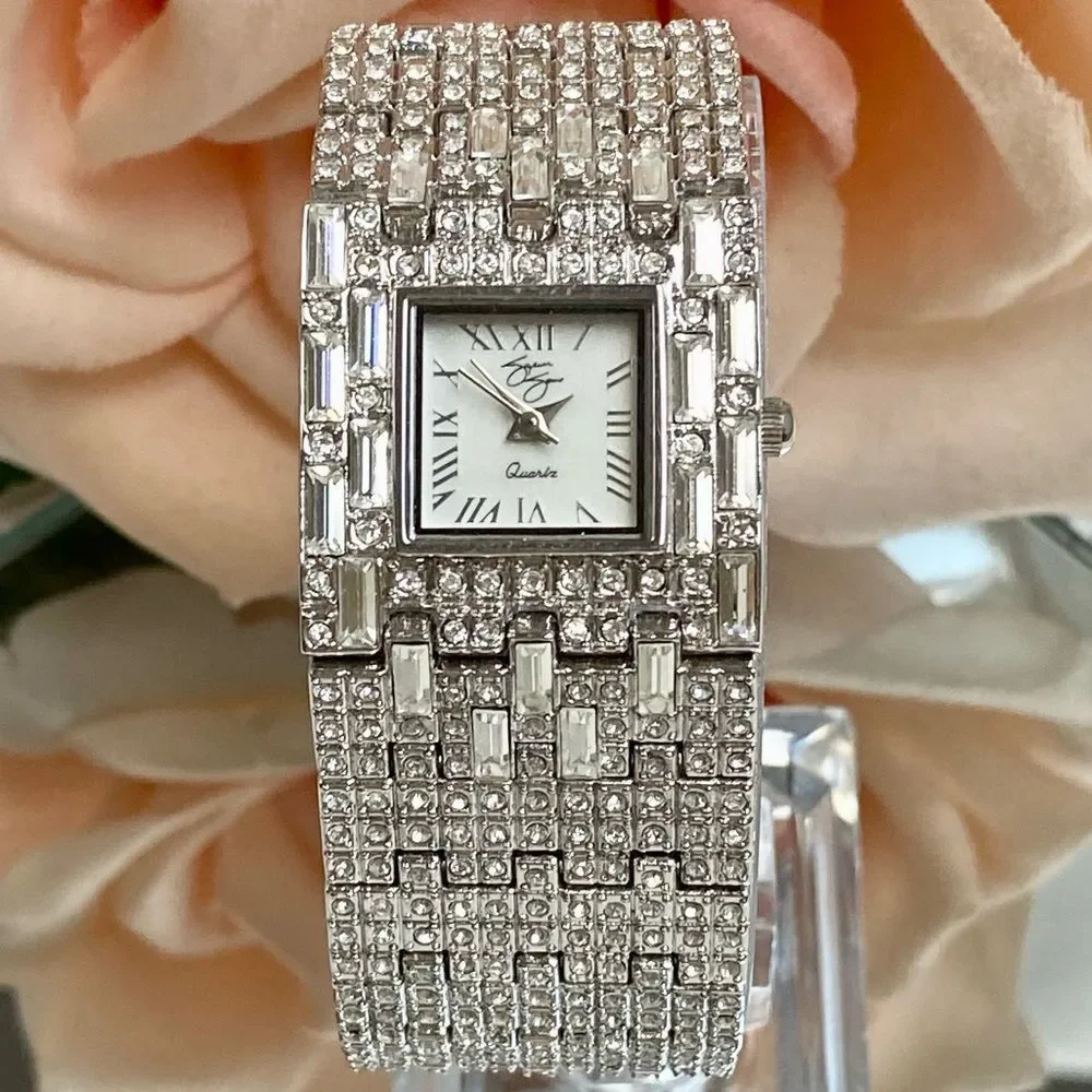 Suzanne Somers Rhinestone Encrusted Glamourous Dress Watch